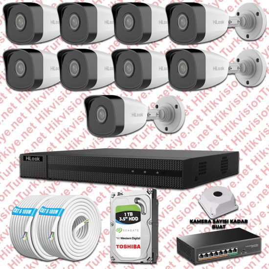 Hilook İp Kamera Seti 1080p Fullhd 9 Güvenlik Kamerası